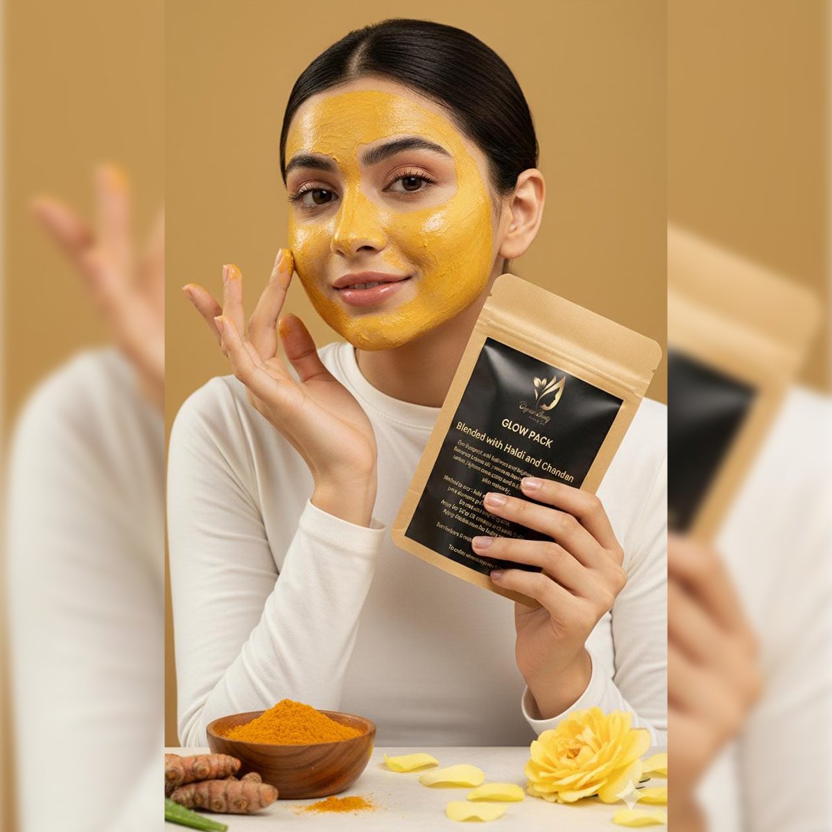 Organic Glow Pack with Haldi & Chandan | Brightening & Anti-Tan Face Pack - Image 2